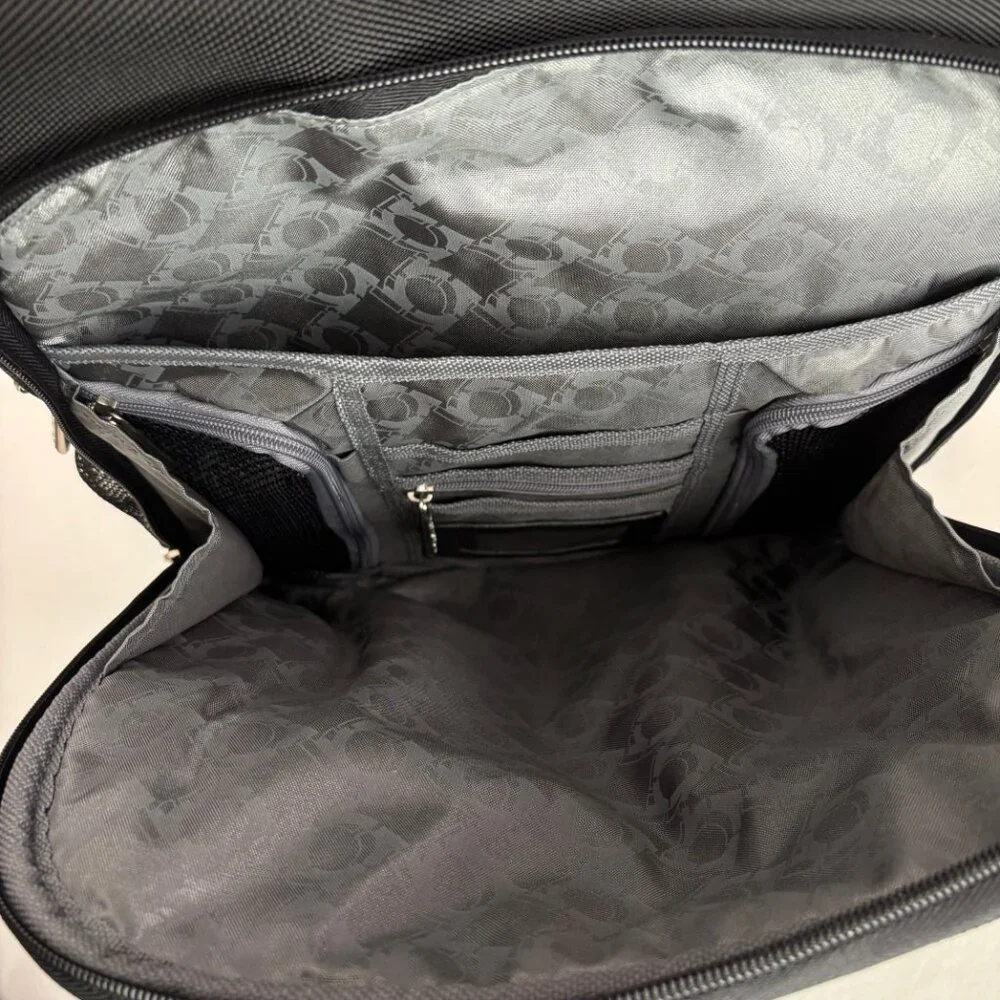 Kenneth Cole Reaction Backpack Laptop Canvas Slim Black Bag